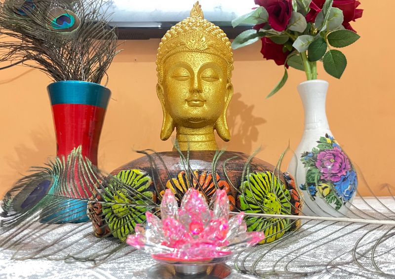 Golden Buddha Head Statue For Decoration