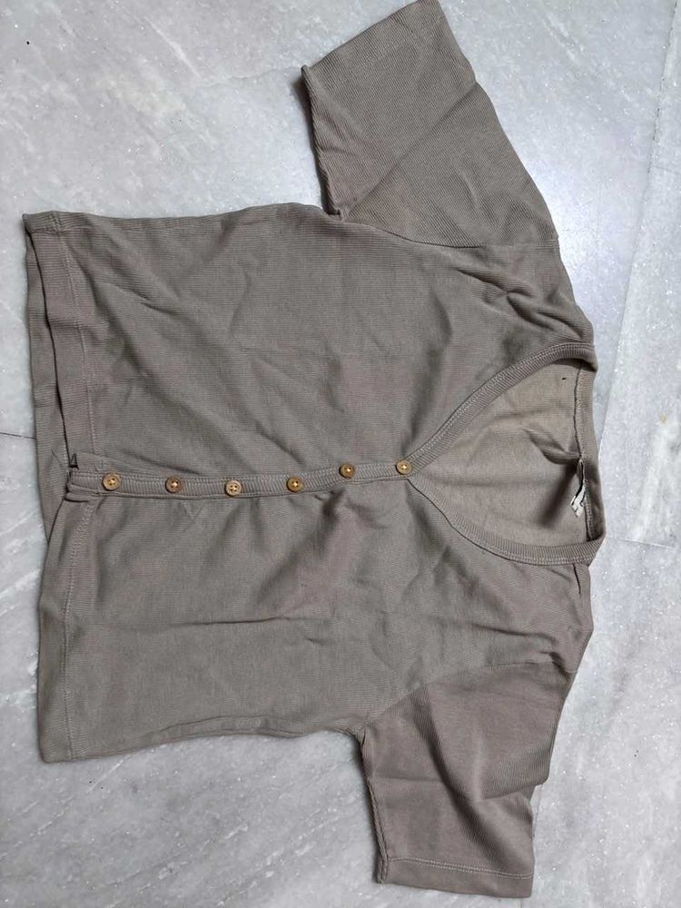 Button-Up Crop Top