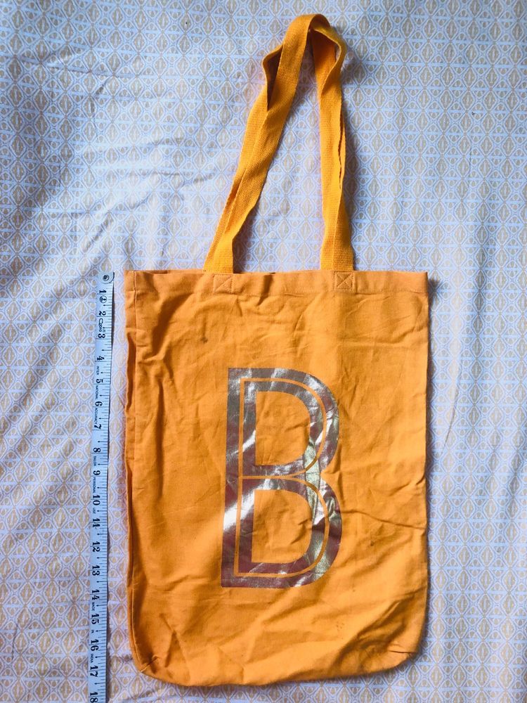 Orange 'B' Tote Bag
