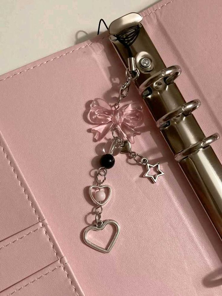 y2k Pink Bow Phone Charm