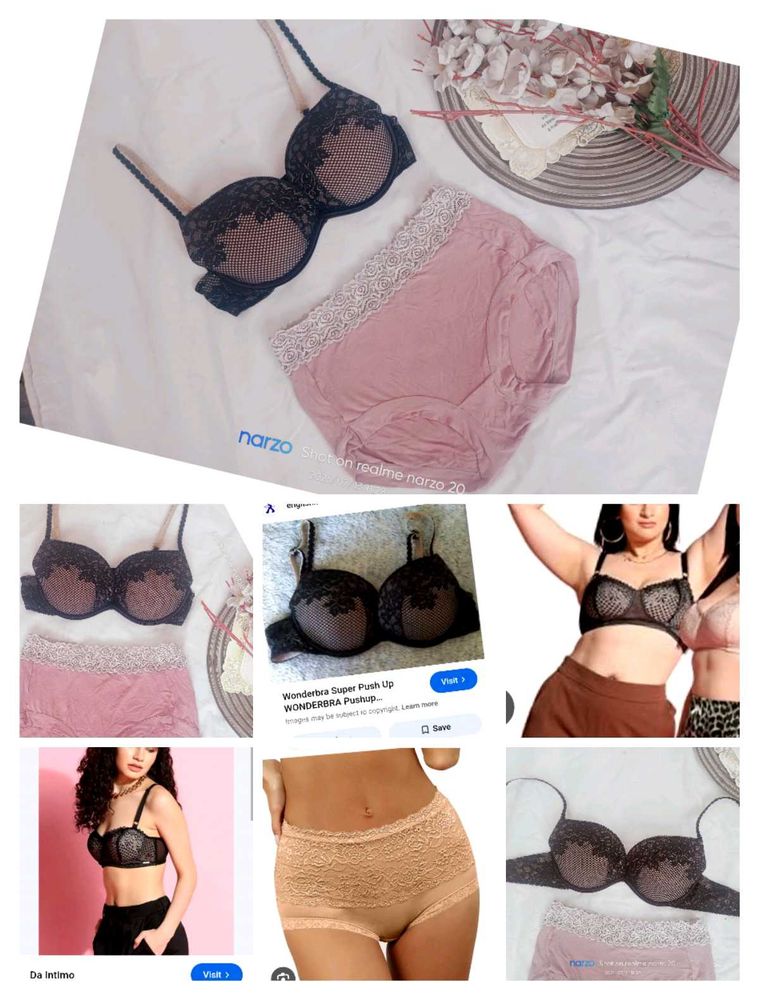 Lace Trimmed Bra &amp; Panty Set