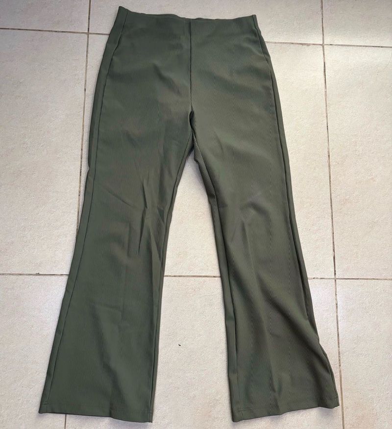 Olive Green Flared Trousers