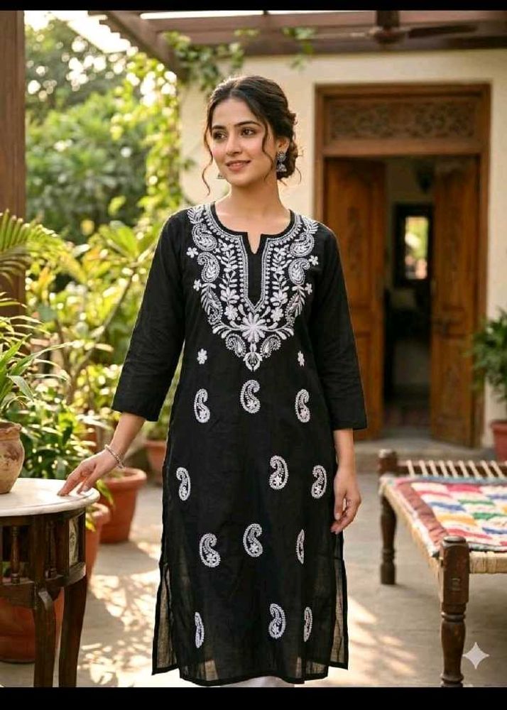 Elegant Black Embroidered Kurta