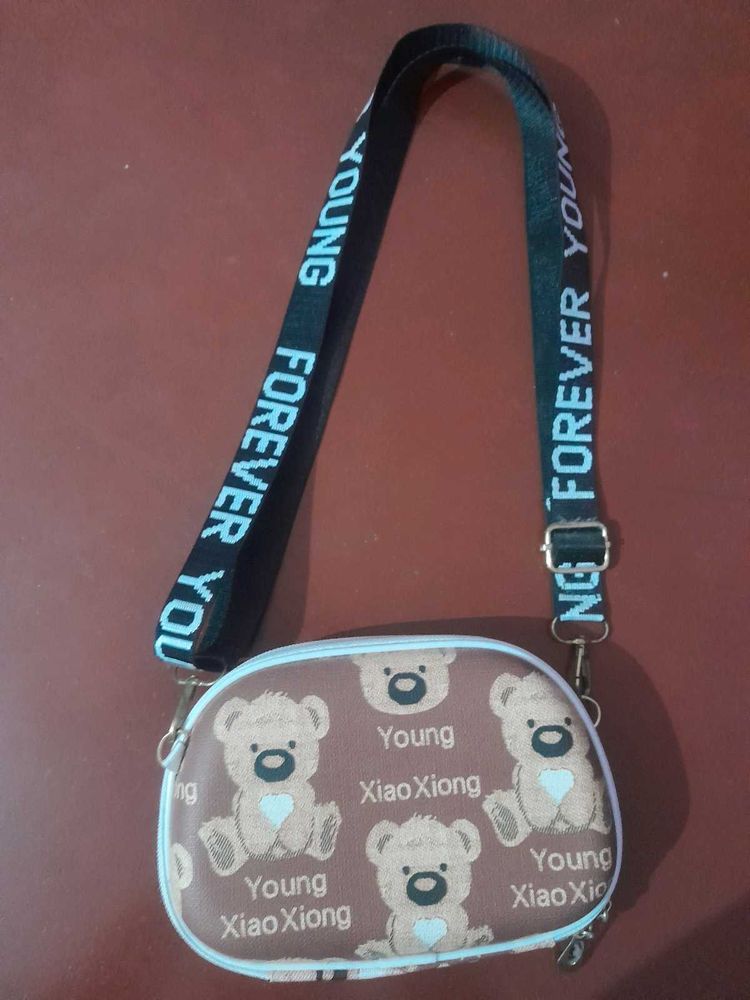 Cute Bear Print Crossbody Bag