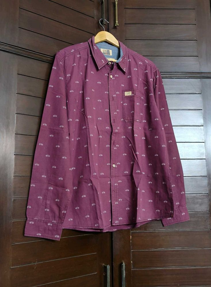 North Coast Men Maroon Printed Shirt