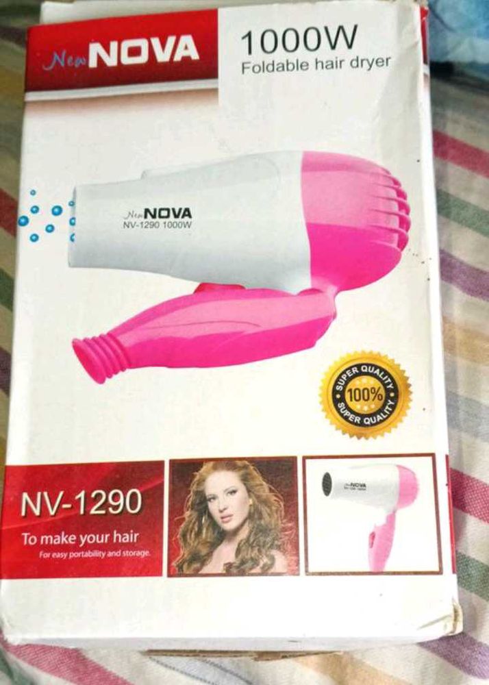 New NOVA 1000W Foldable Hair Dryer