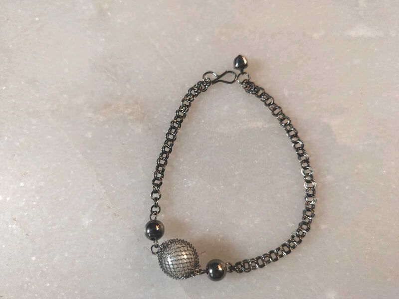 Unique Chain Bracelet with Orb Pendant