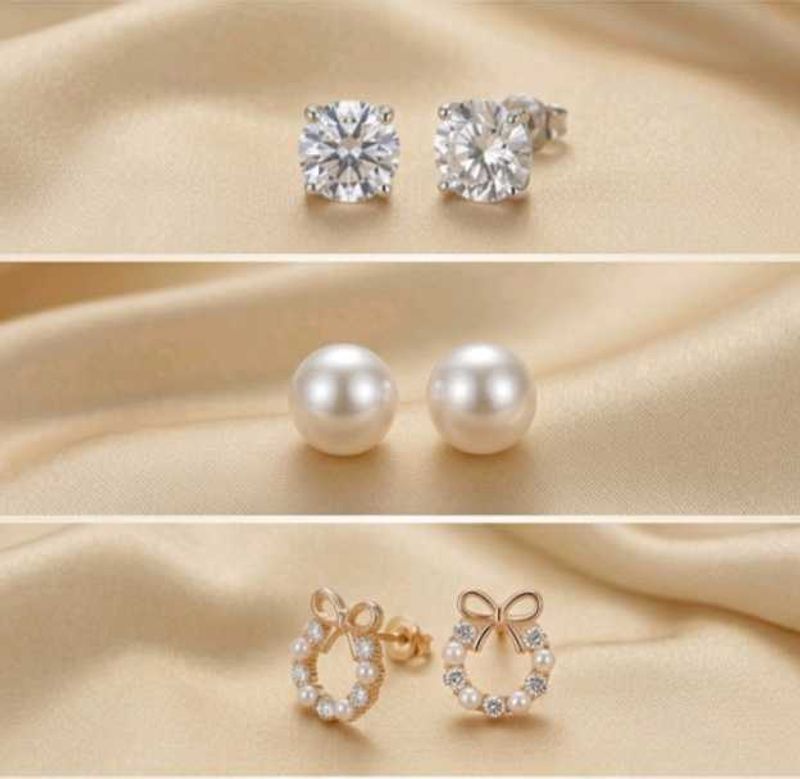 🎀(3)COMBO🎀SPARKLING STUD EARRINGS SET
