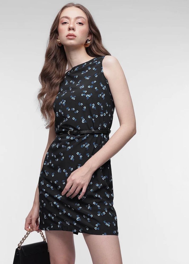 French Connection Black Floral Mini Dress