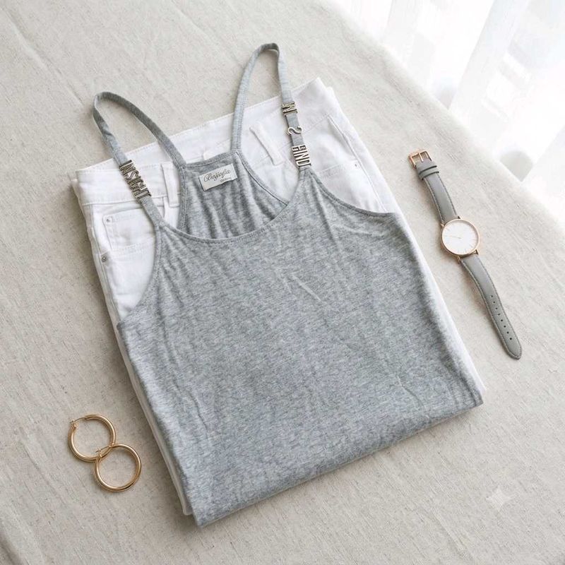 Stylish Grey Racerback Camisole Tank Top