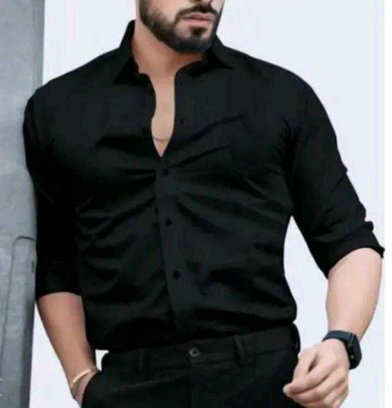 Men's Classic Black Button-Down Shirt