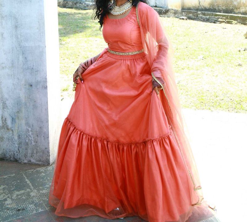 Engagement Coral Lehenga 💞💞 Urgent Sale ‼️
