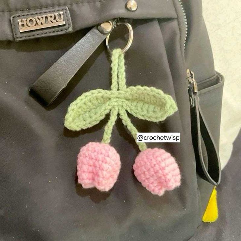 Crochet tulip 🌷 keychain(mini 1 piece)