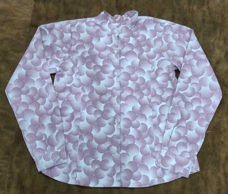 Patterned Long Sleeve Button Down