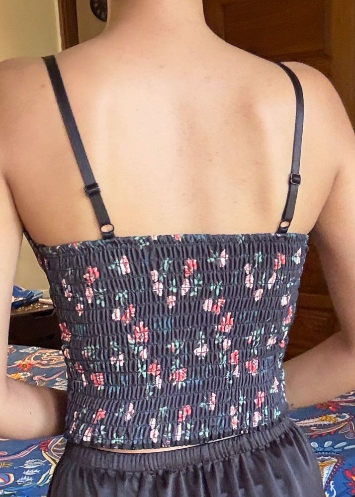 Floral Smocked Crop Top