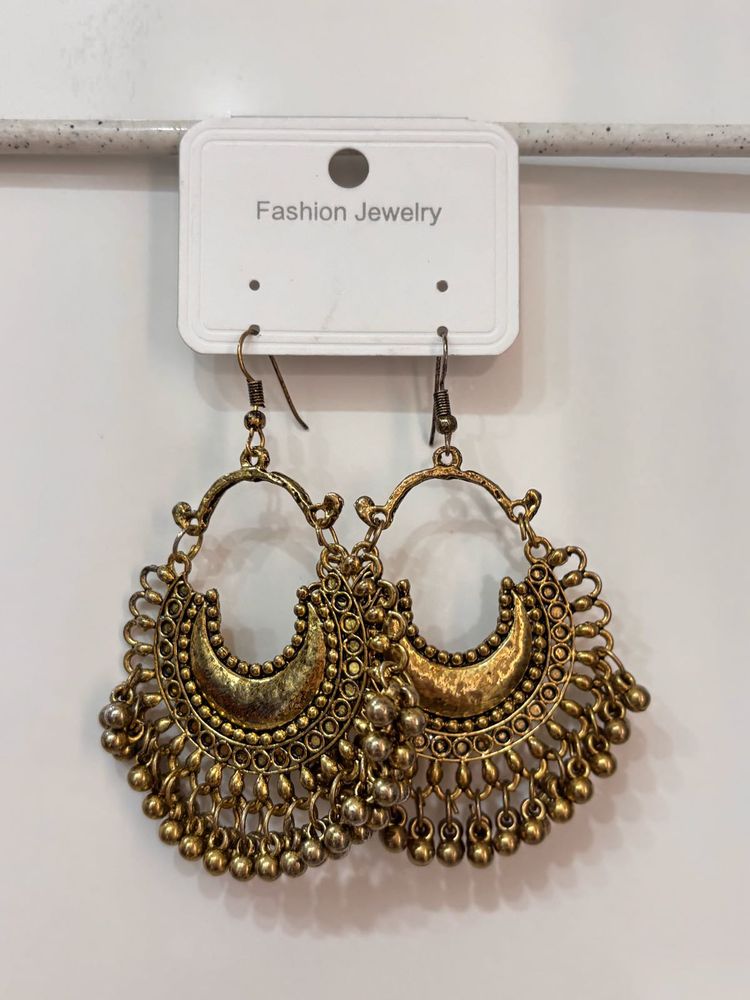 Bohemian gold polish Jhumka Earrings