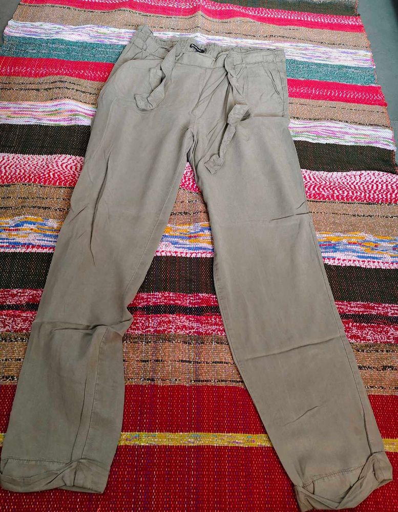 Comfortable Khaki Tie-Waist Pants