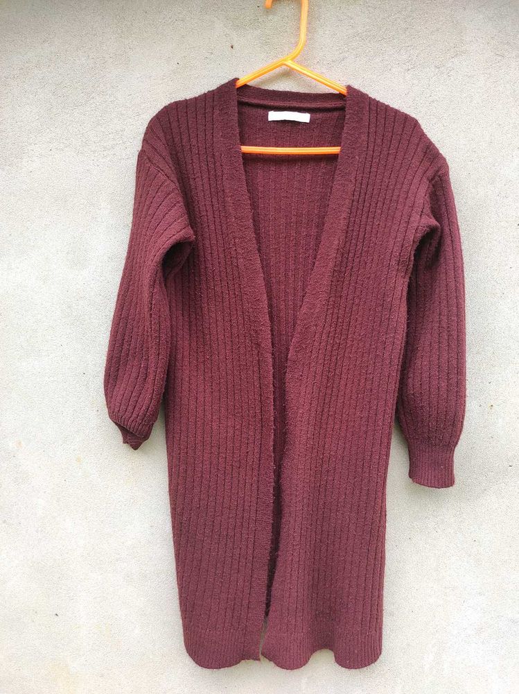 Cozy Coffee brown Longline Cardigan