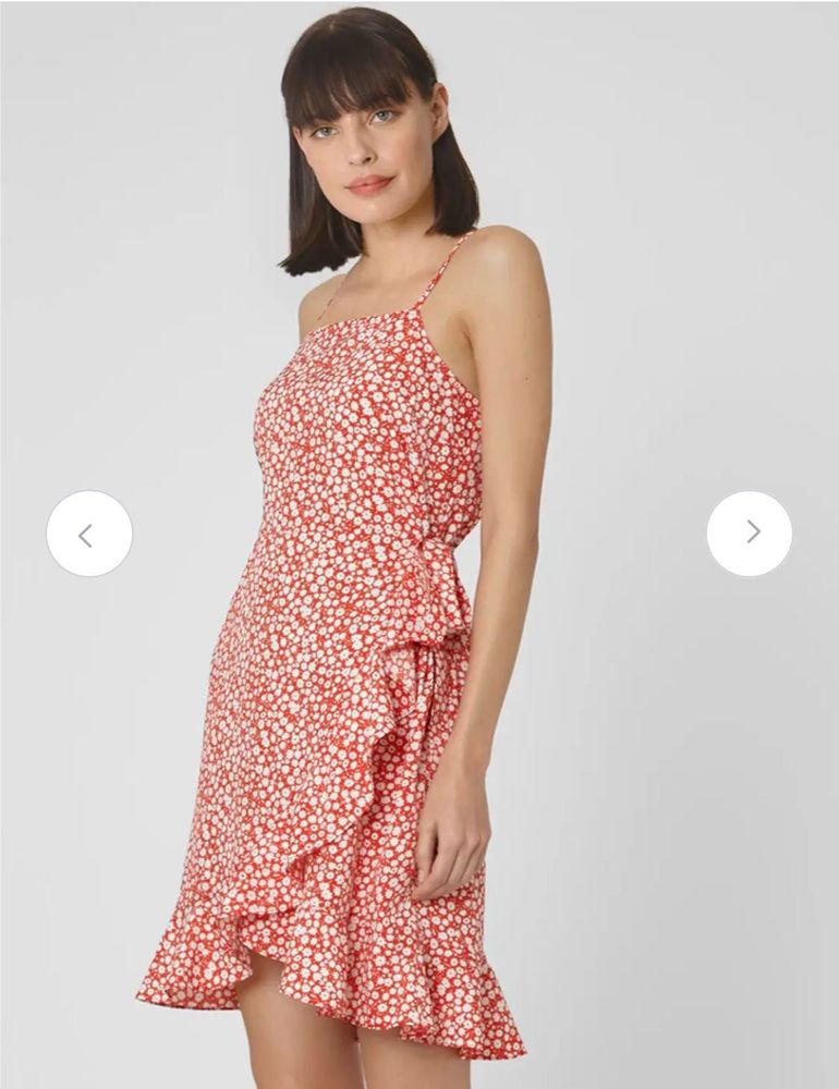 Red Floral Spaghetti Strap Dress