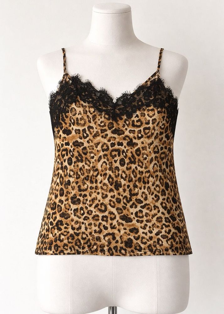Leopard Print Cami with Lace