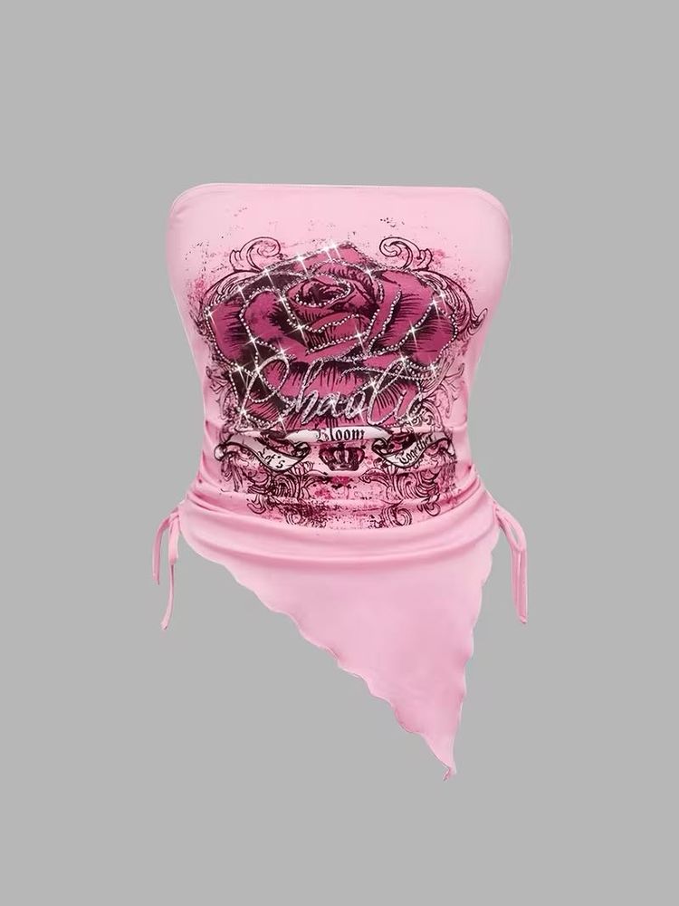 Pink Rose Graphic T-Shirt