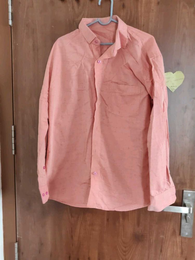 Salmon Button Down Casual Shirt