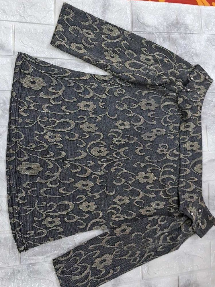 Off Shoulder Black Golden Top