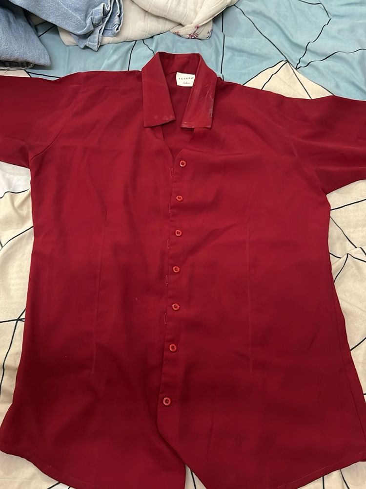 Classic Red Button-Up Shirt