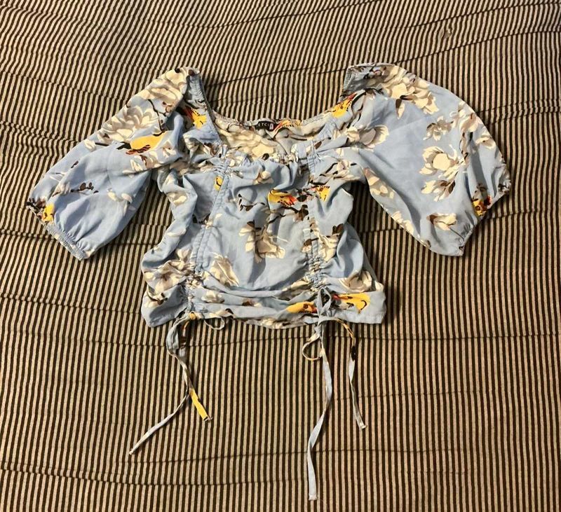 Floral Ruched Front Top