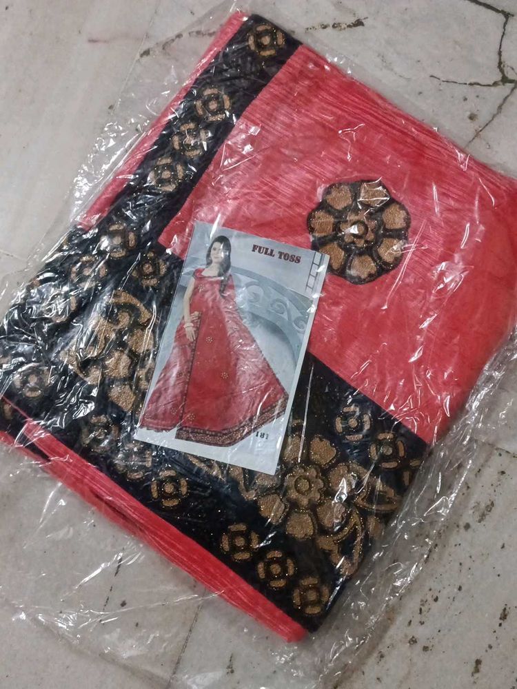 Elegant Pink Saree with Gold Print