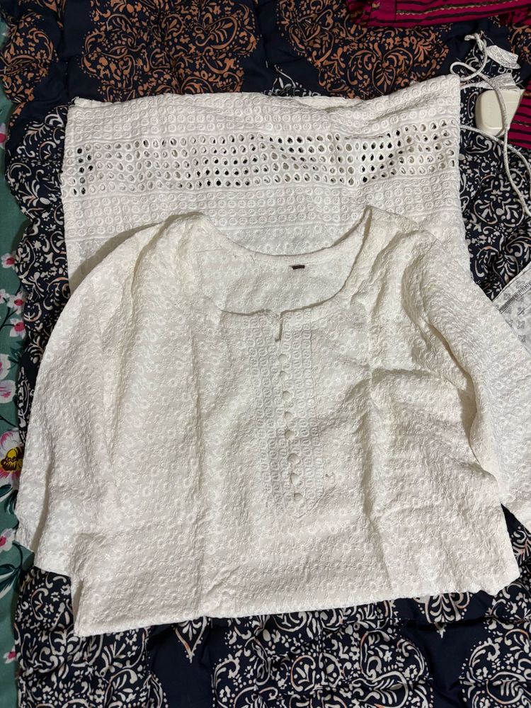 White Chikankari Kurta
