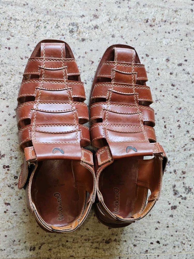 Men's Brown Leather Fisherman Sandals