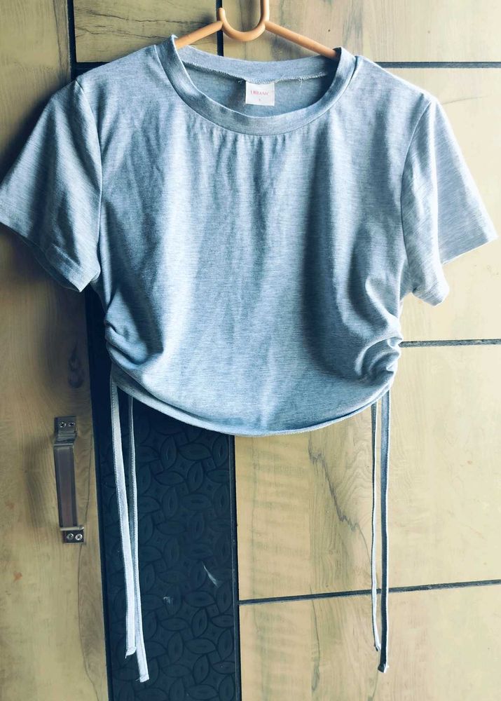 Grey Ruched T-Shirt