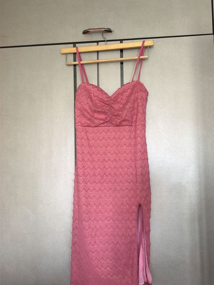 Pink Midi Slip Dress