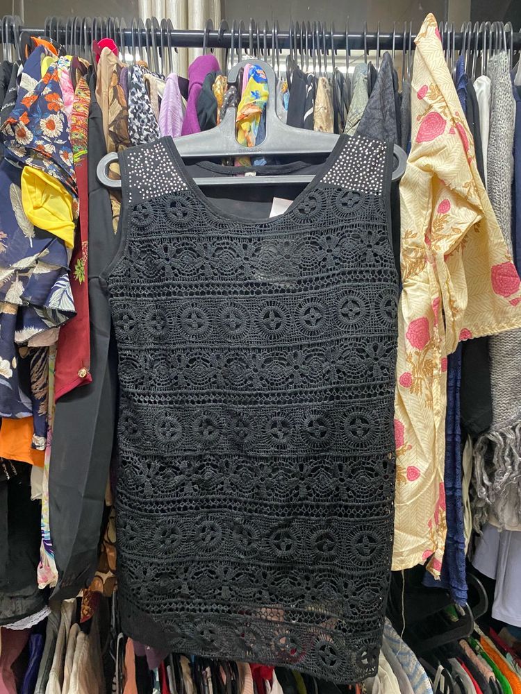Black Lace Tank Top
