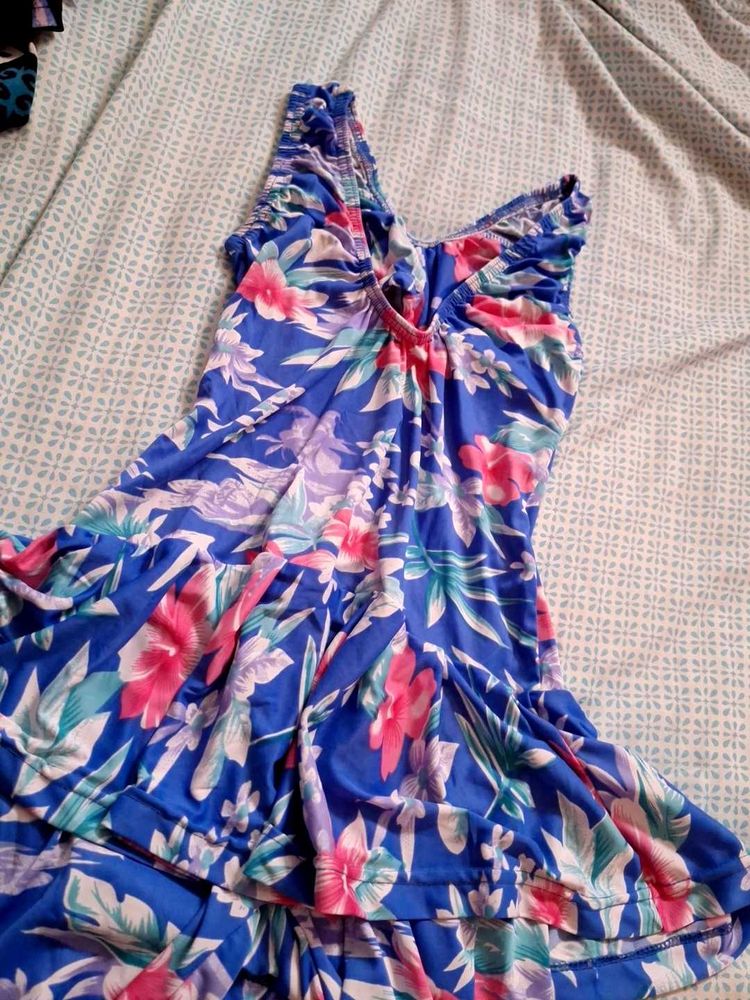 Vibrant Floral Print Summer Dress