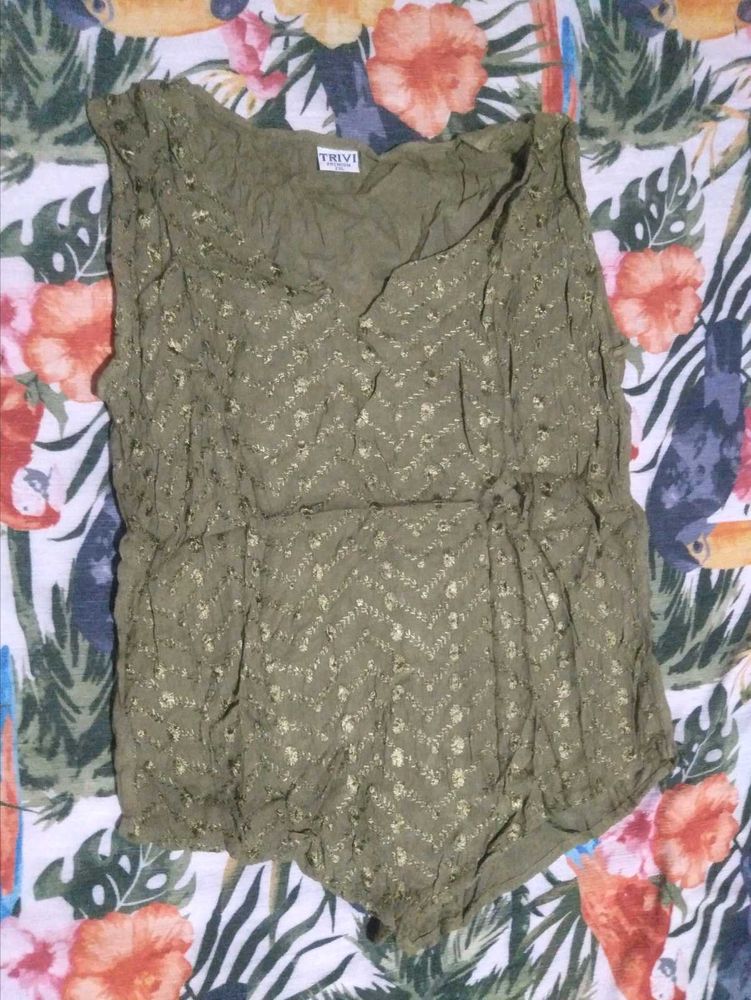 Olive Green Sleeveless Top