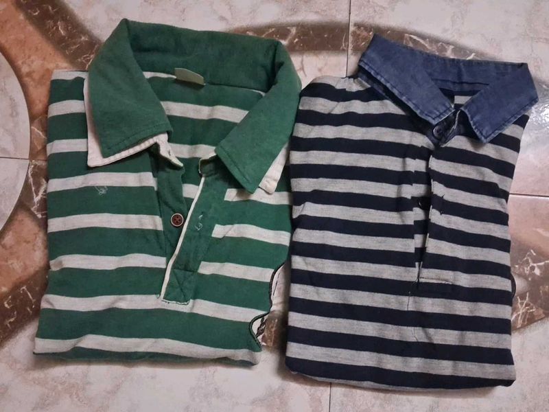 Bundle of 2 Striped Polo T-Shirts
