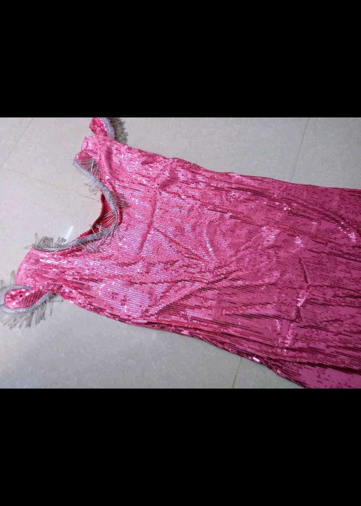 Pink Sequin Party Dress