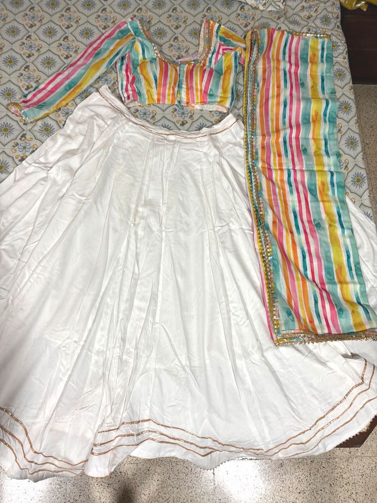 Vibrant Striped Lehenga Choli Set