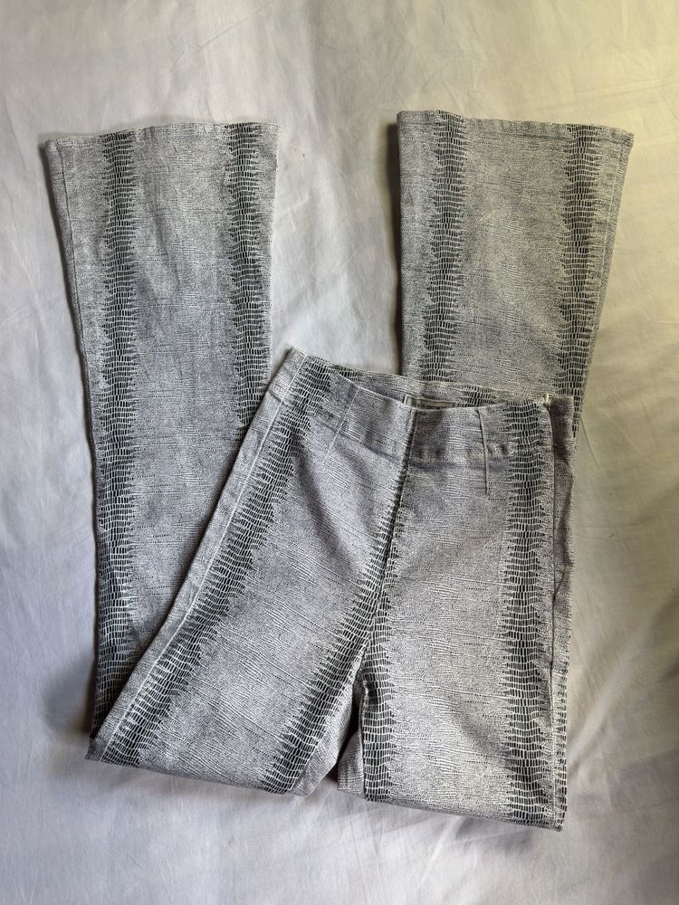 Grey Flared Split Pants