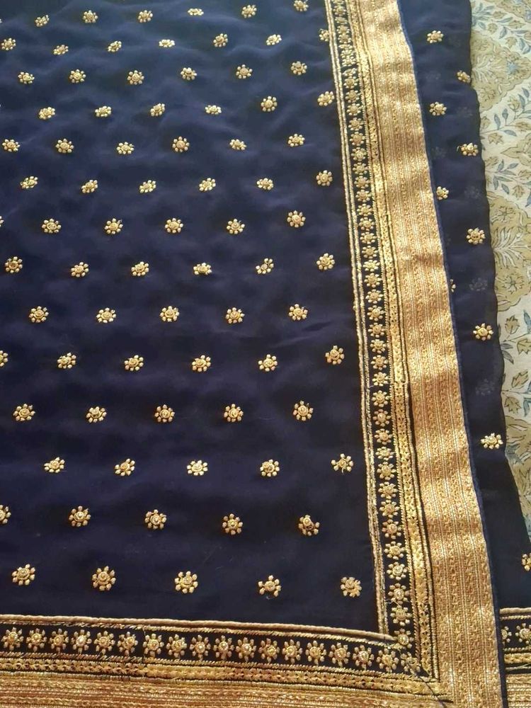 Beautiful chiffon saree with sequins..