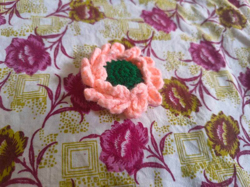 Handmade Crochet Flower Hair Clip