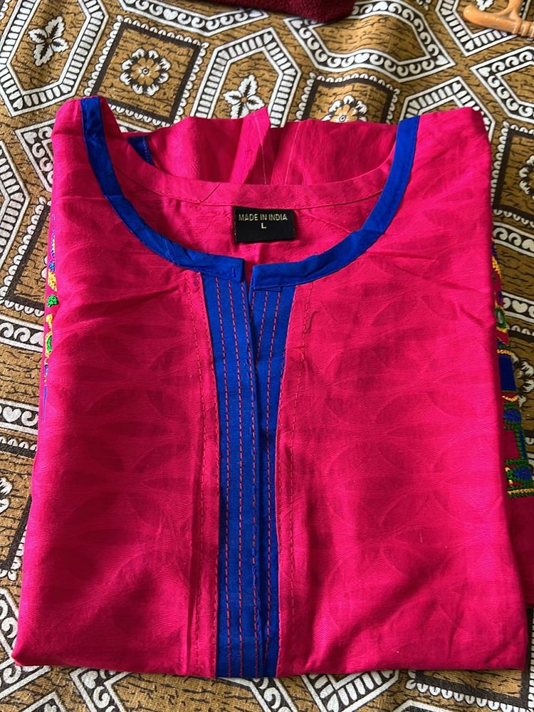 Straight Embroidery kurti short