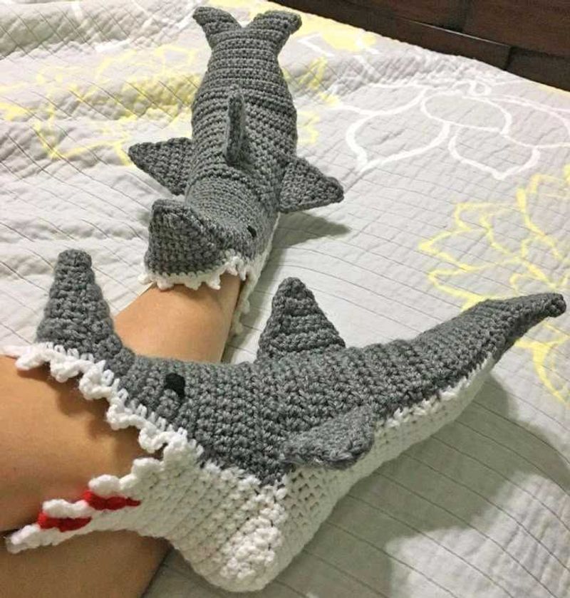 Crocheted Shark theam Leg Warmers