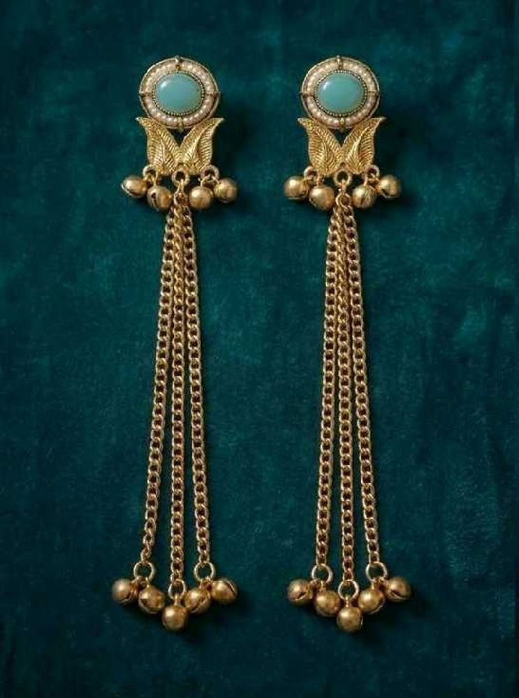 Dhwani Dangle Earrings with Blue Stone
