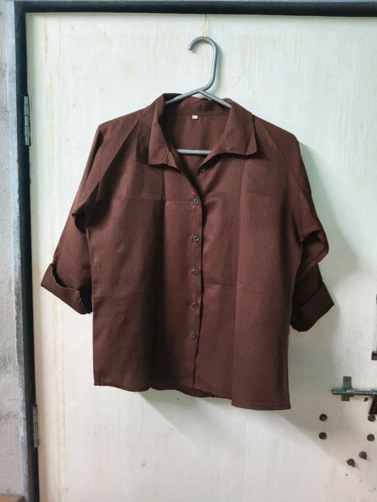 Classic Brown Button-Up Shirt