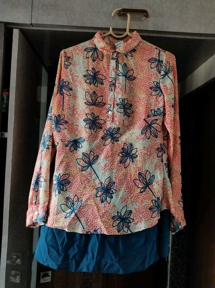 Chic Floral Print Long Sleeve Top