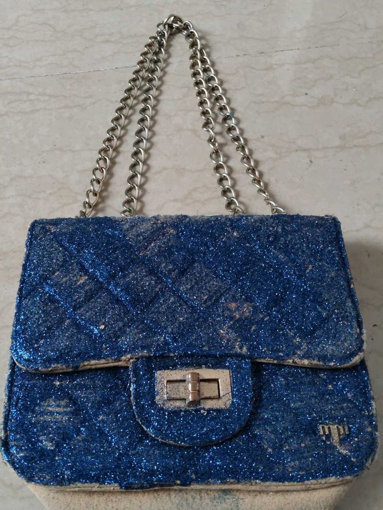 Sparkling Blue Chain Bag