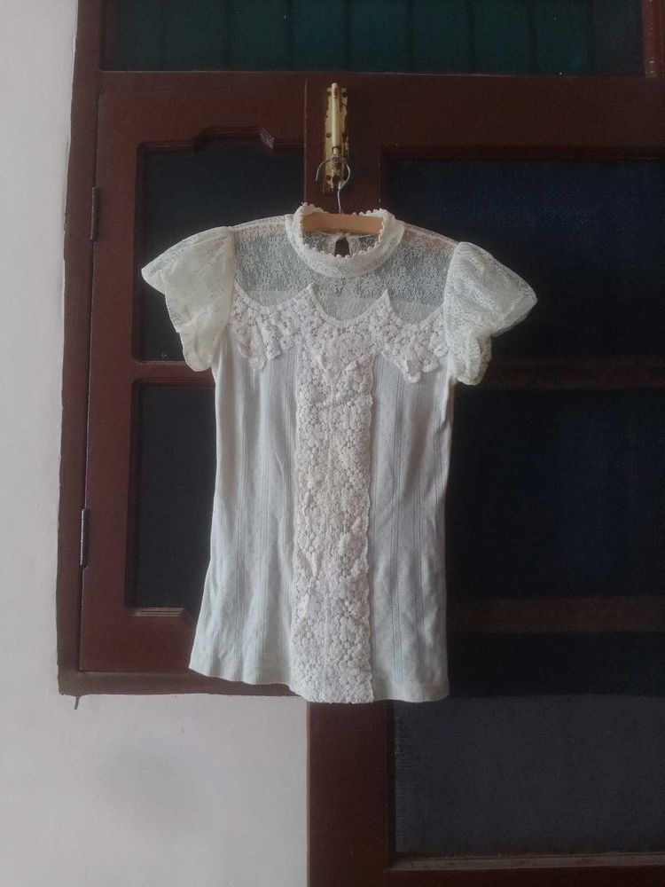 Elegant White Lace Top